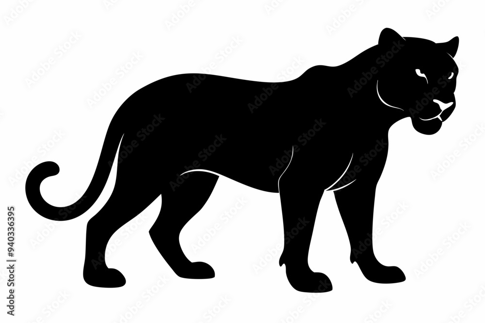 Panther vector silhouette, leopard silhouette panther, puma, vector illustration Panther vector silhouette, leopard silhouette panther, puma, vector illustration