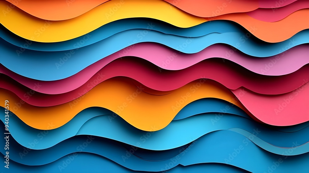 Abstract Colorful Wavy Paper Background Design Abstract Colorful Wavy Paper Background Design