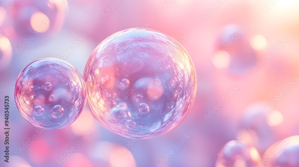 Abstract Pink Bubbles Background Abstract Pink Bubbles Background