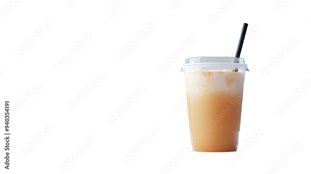Iced Coffee in a Plastic Cup with Straw Iced Coffee in a Plastic Cup with Straw