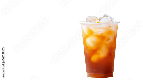Wallpaper Mural Iced Tea in Plastic Cup with Ice Cubes Torontodigital.ca