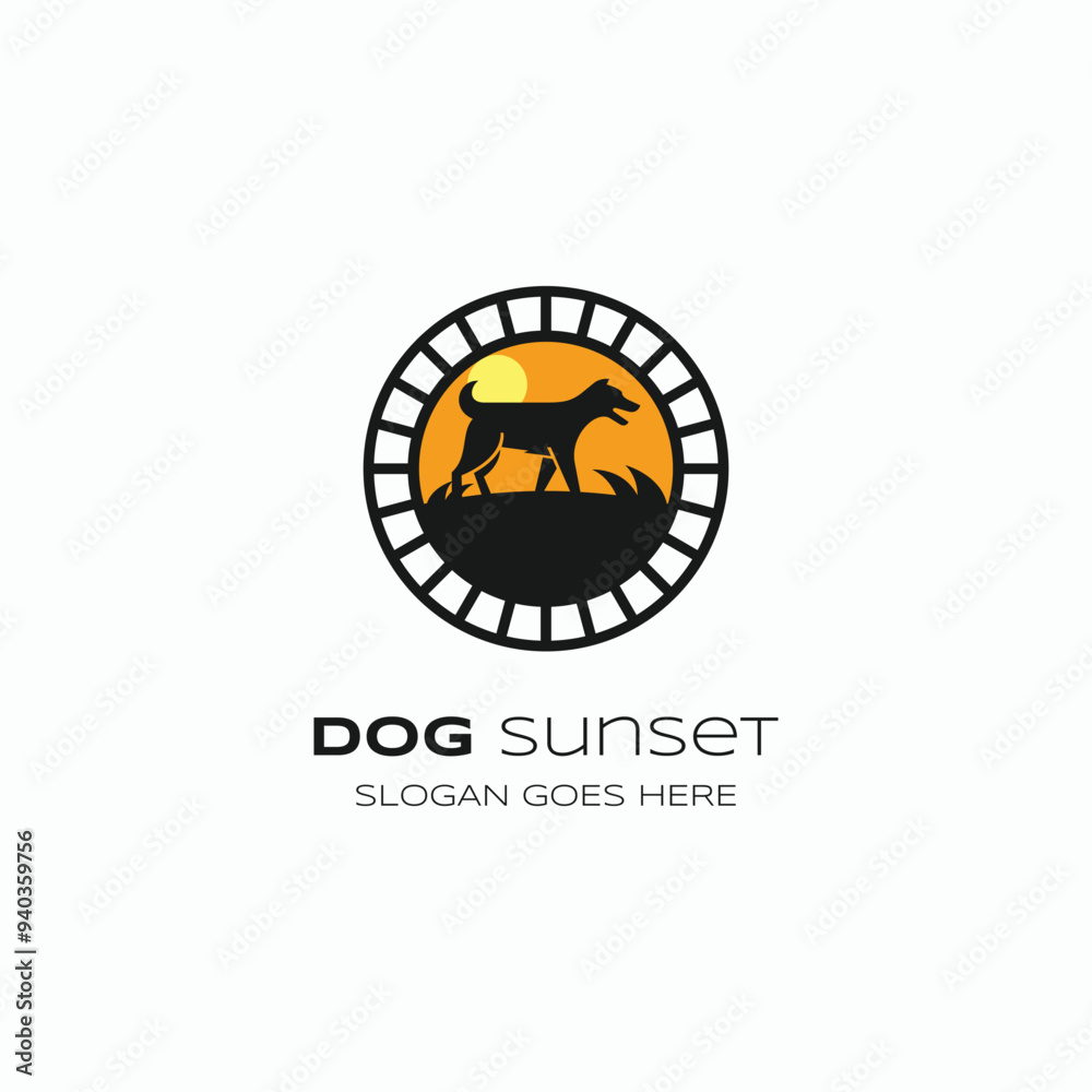 Fototapeta premium Vector Logo Illustration Dog Emblem Style
