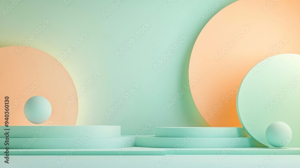 Fototapeta premium A colorful, geometric-based art piece on a textured background,