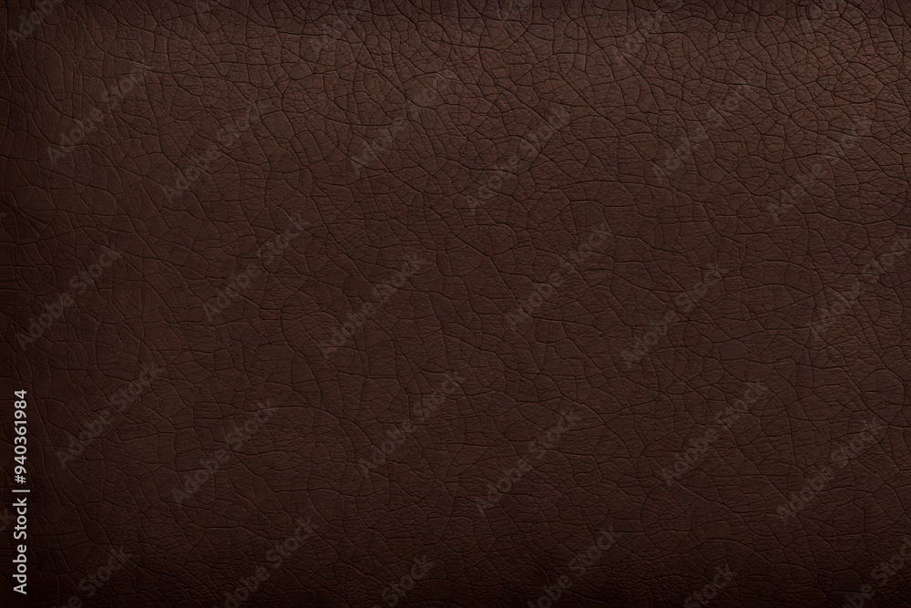 Fototapeta premium A rough grainy leather texture in dark brown with deep creases, AI Generated