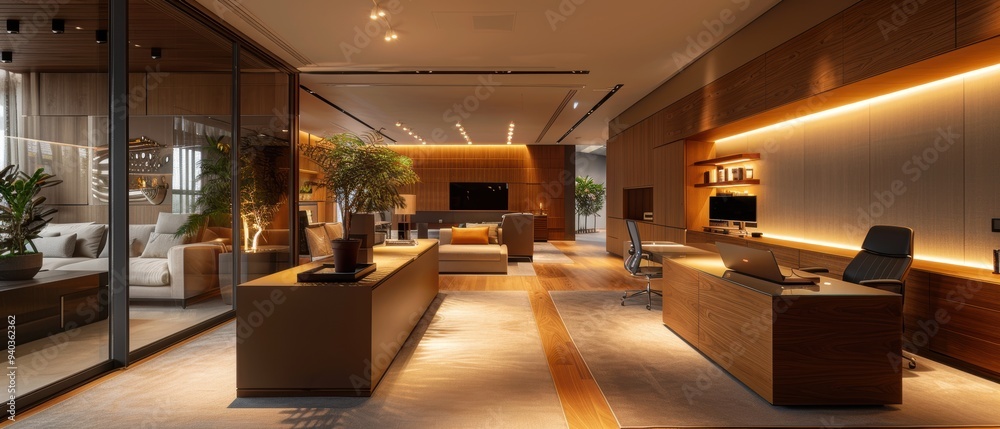 Futuristic Smart Technology in Ultra-Modern Office Space Futuristic Smart Technology in Ultra-Modern Office Space