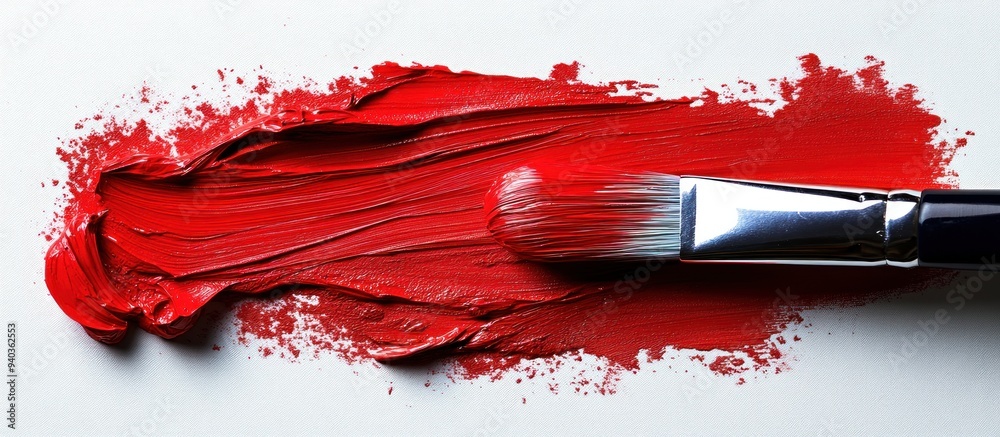 Red Lipstick Stroke with a Brush Red Lipstick Stroke with a Brush