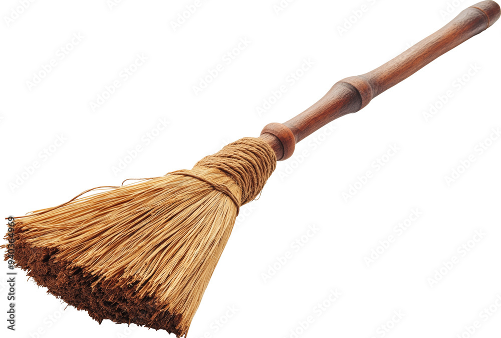 custom made wallpaper toronto digitalTraditional hand broom with a long wooden handle isolated on transparent background.