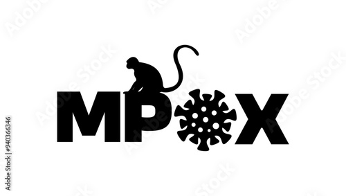 monkey virus, monkeypox, black isolated silhouette