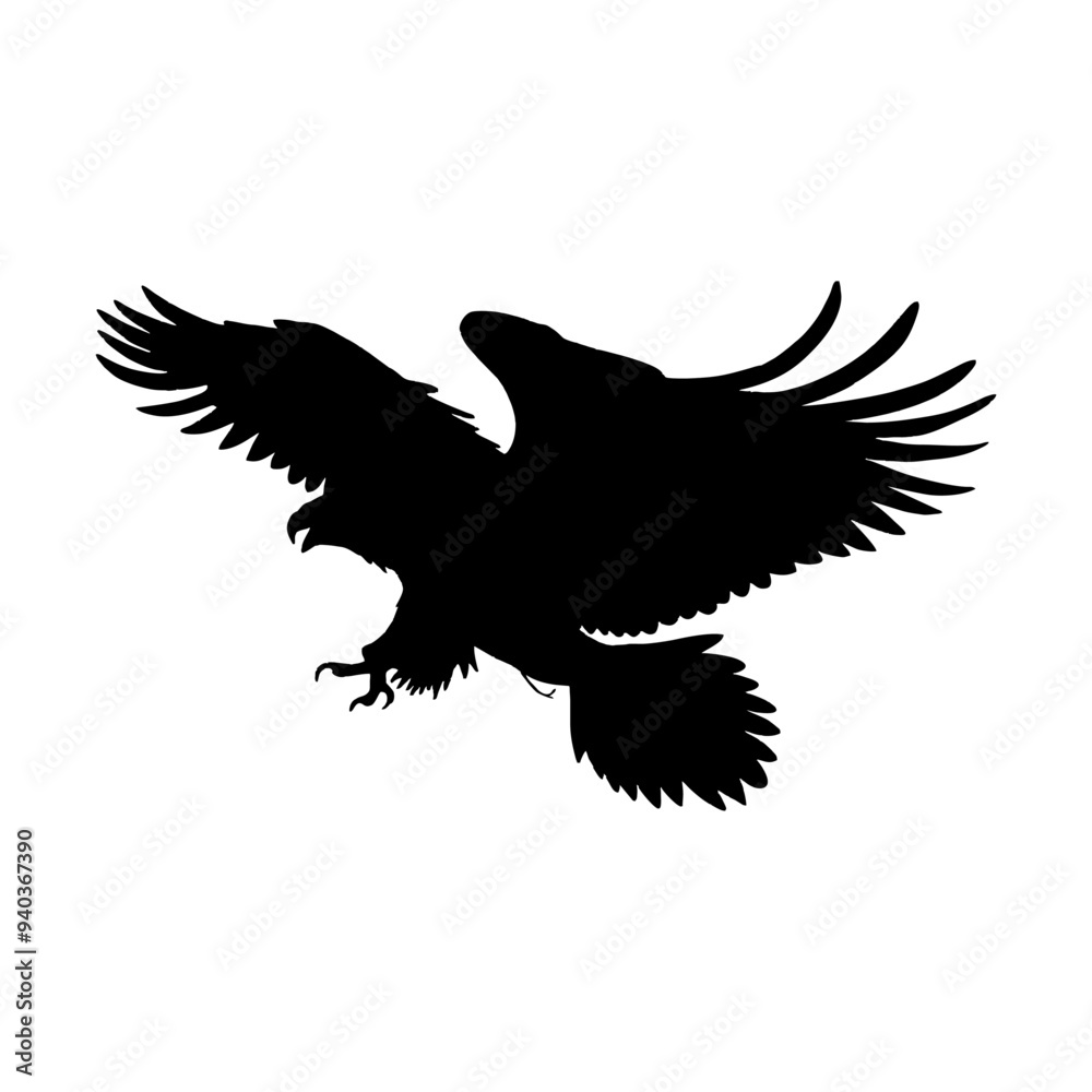 Vector Bald eagle screamed landing swoop Vector Bald eagle screamed landing swoop