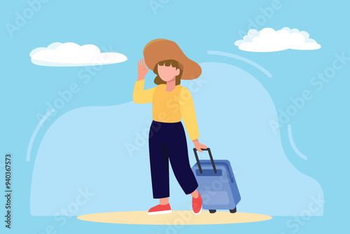 Traveling concept. Colored flat vector illustration isolated.