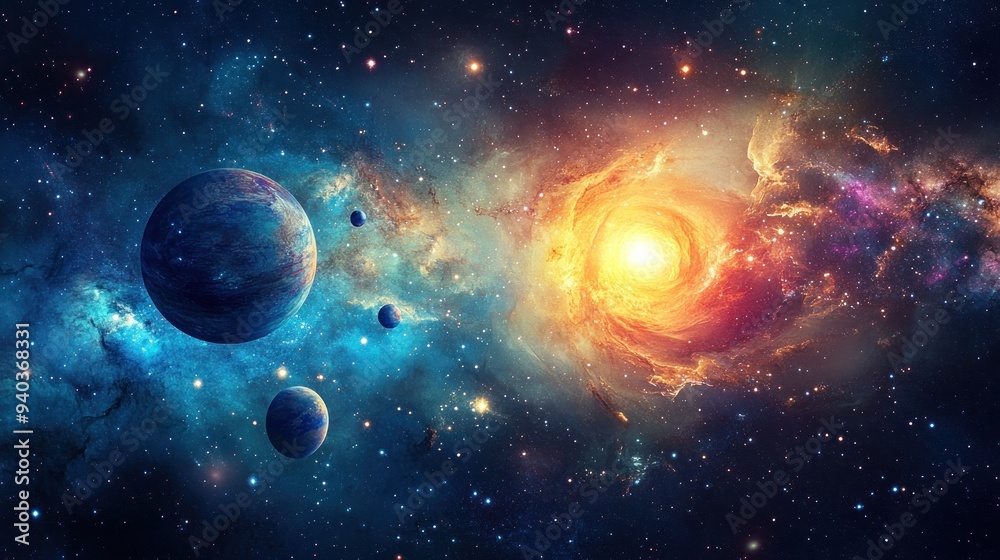 galactic symphony, where stars, planets, and nebulas harmoniously galactic symphony, where stars, planets, and nebulas harmoniously