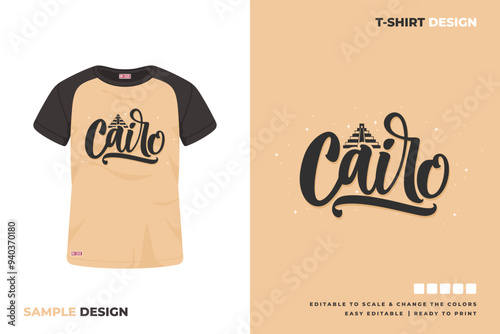 cairo lettering t shirt design