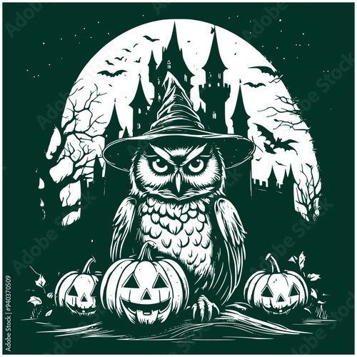Funny Halloween Graphic, Cute Halloween Horror Haunted Ghost Vector Illustration
