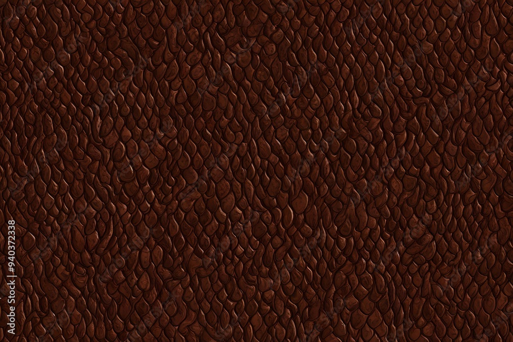 A seamless pattern of snakeskin embossed leather in dark brown with a glossy finish, AI Generated A seamless pattern of snakeskin embossed leather in dark brown with a glossy finish, AI Generated