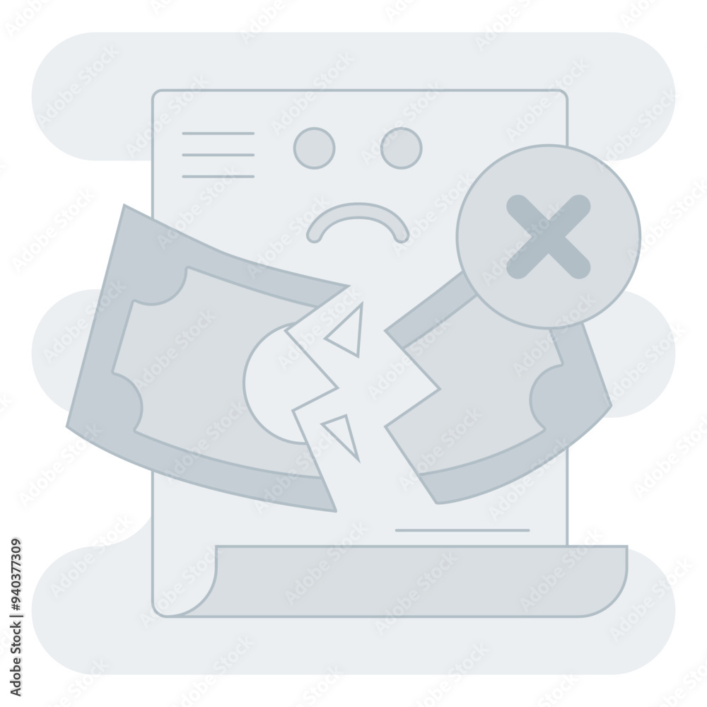 Sending money failed Banking App Empty States Illustration Sending money failed Banking App Empty States Illustration