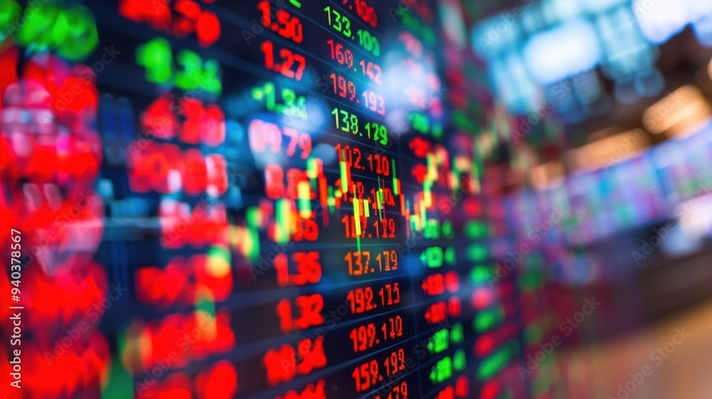 Fototapeta premium Secondary Market: The market for trading existing financial instruments like stocks and bonds, providing liquidity and helping investors determine asset prices. 