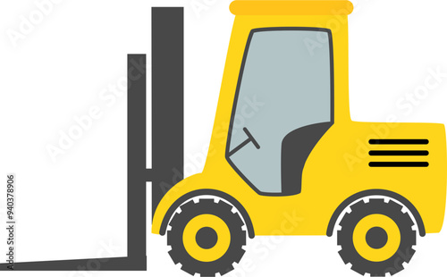 Forklift construction vehicle vector illustration