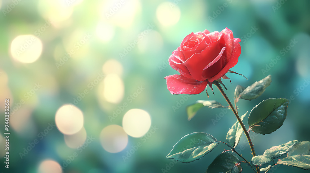 Obraz premium Red roses, hand drawn flowers