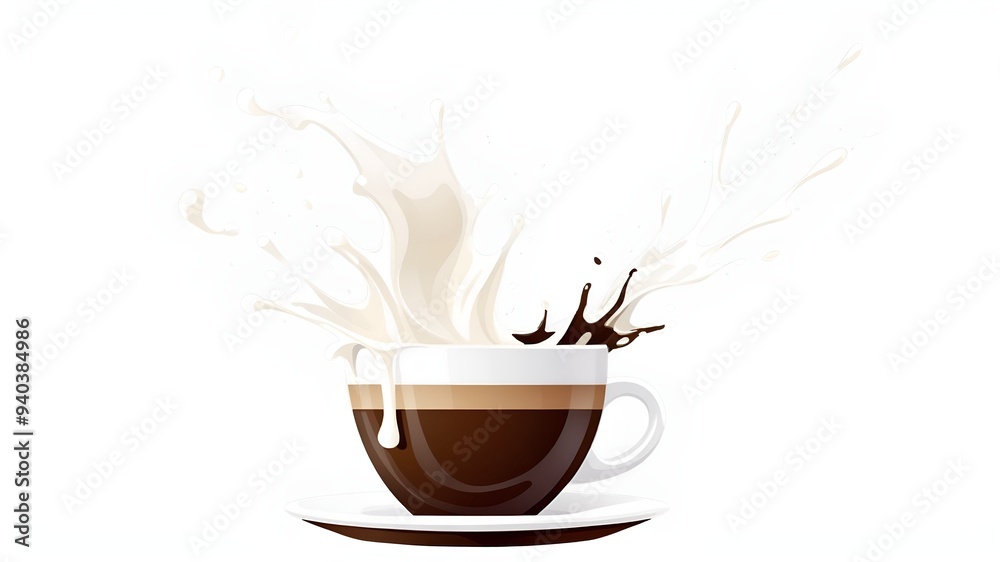 Fototapeta premium cup of coffee with splash