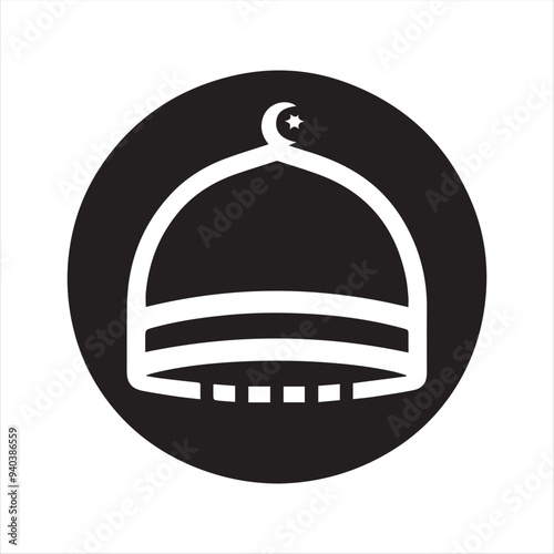 muslim cap icon vector illustration silhouettes with white background