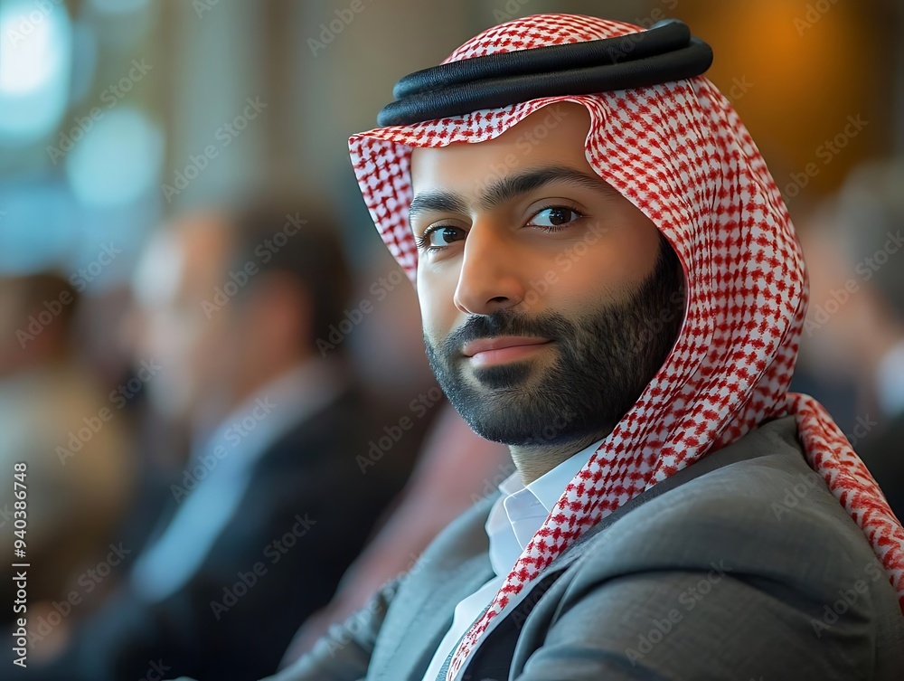 Portrait of a Young Arab Man in a Keffiyeh - Realistic Image Portrait of a Young Arab Man in a Keffiyeh - Realistic Image