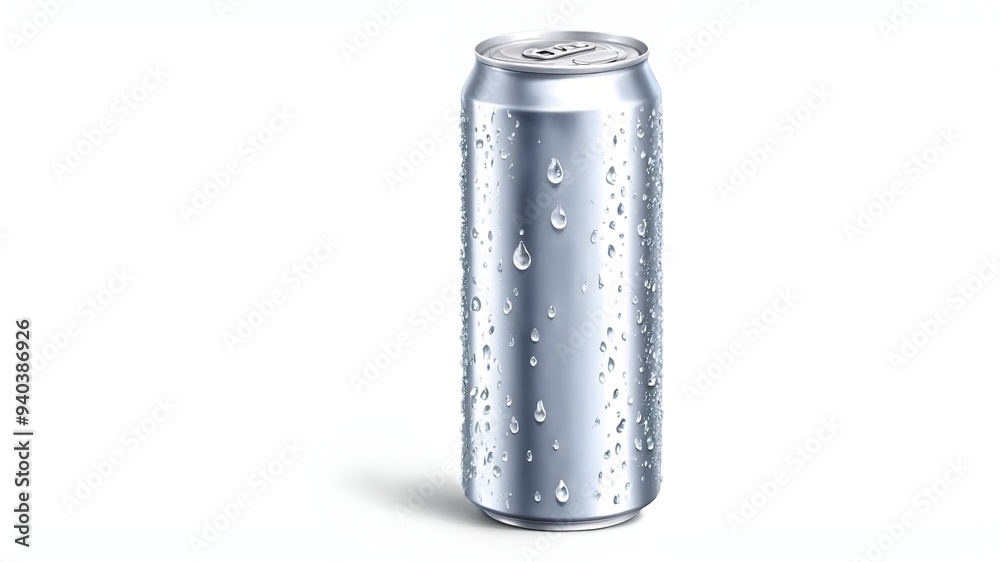 Long aluminium can with water drops, silver beer, soda or lemonade juice, coffee or energy drink mockup. Long aluminium can with water drops, silver beer, soda or lemonade juice, coffee or energy drink mockup.