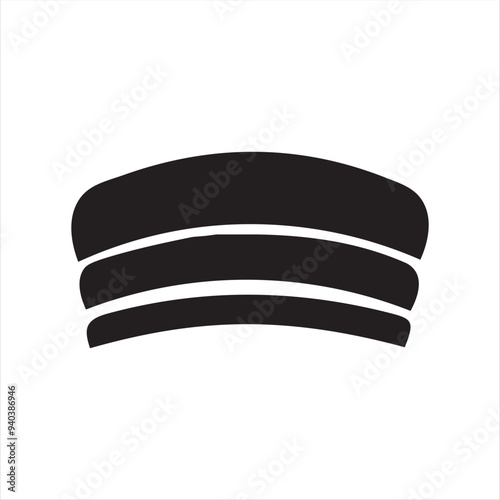 muslim cap icon vector illustration silhouettes with white background photo
