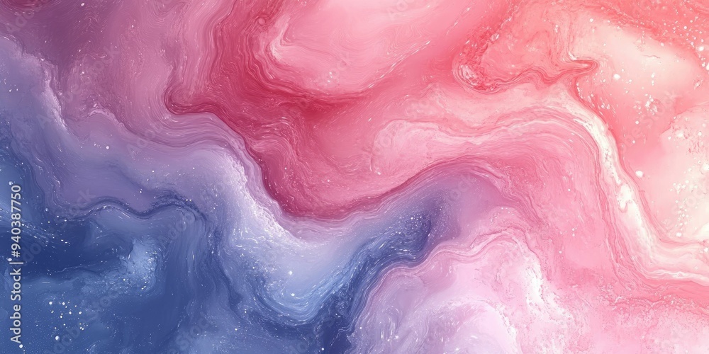 Obraz premium Abstract Swirling Pink and Blue Fluid Art