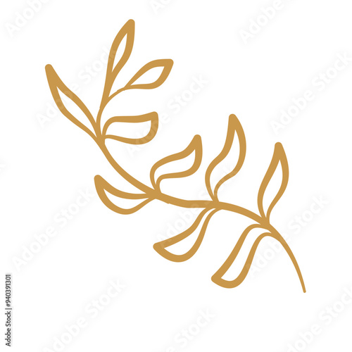 hand drawn leaf vector. leaf illustration. leaves illustration. aesthetic leaf illustration. simple leaf flat illustration.