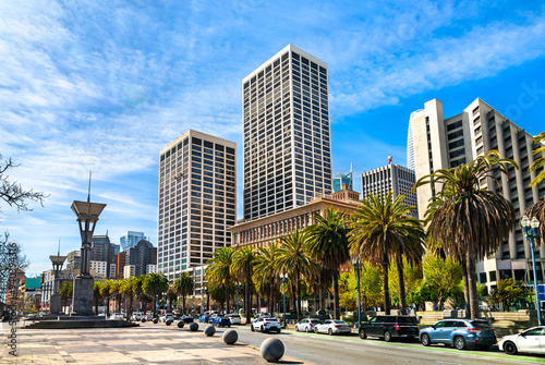 Modern architecture of San Francisco at Embarcadero Plaza - California, United States