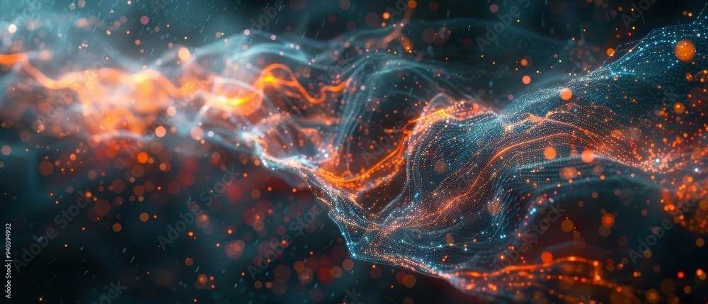 Futuristic Hologram of Cloud Network with Real-Time Data Flow Futuristic Hologram of Cloud Network with Real-Time Data Flow