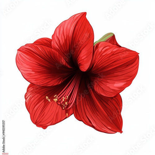 vector graphic of a red amaryllis flower