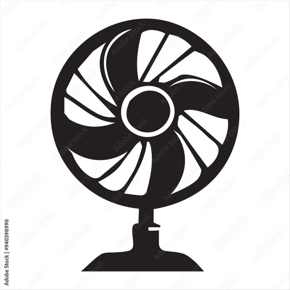 table fan silhouette black icon vector illustration silhouettes with white background table fan silhouette black icon vector illustration silhouettes with white background