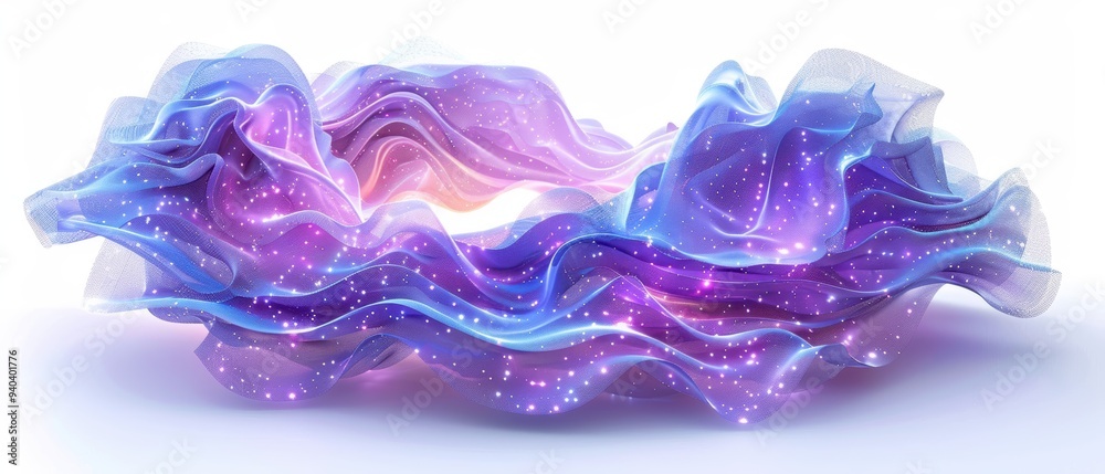 Futuristic Cloud Computing Network in Hologram with Glowing Digital Pathways on Isolated White Background Futuristic Cloud Computing Network in Hologram with Glowing Digital Pathways on Isolated White Background