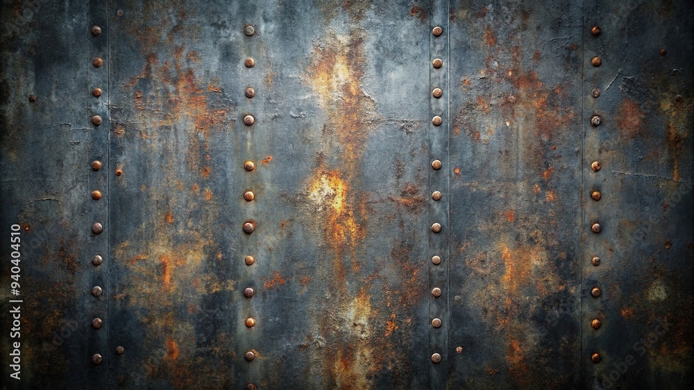 Dark grey weathered steel texture with subtle scratches and rust tones ...