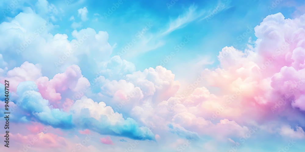 Abstract pastel watercolor background of blue sky and pink clouds, pastel, watercolor, background, abstract, blue, pink, sky Abstract pastel watercolor background of blue sky and pink clouds, pastel, watercolor, background, abstract, blue, pink, sky
