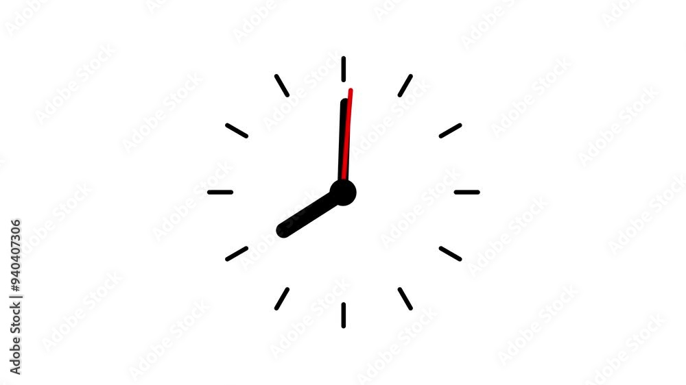  clock clock icon animation with a white background,