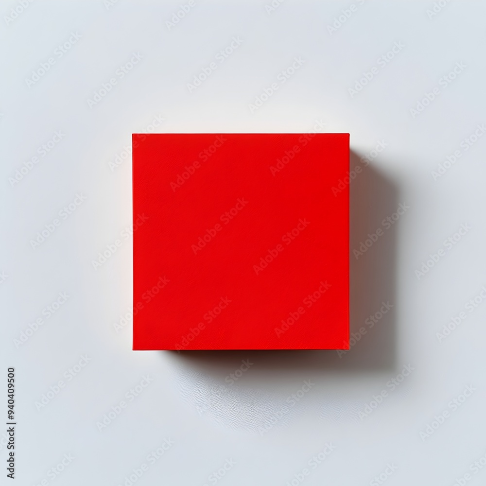 A simple and minimalist red sticky note holder placed at the center of a clean white surface creating a stylish and organized office or workspace composition A simple and minimalist red sticky note holder placed at the center of a clean white surface creating a stylish and organized office or workspace composition