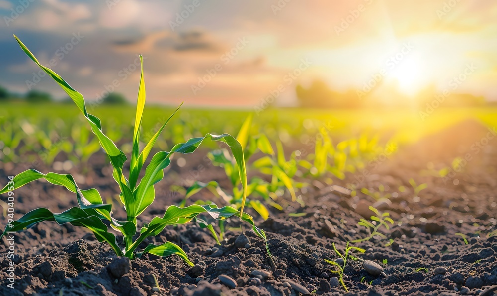 Agriculture corn field with sweet corn seeds, of free space for your texts and branding. Agriculture corn field with sweet corn seeds, of free space for your texts and branding.