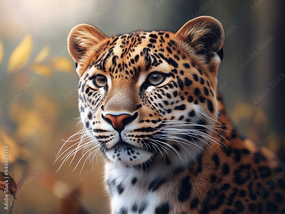 Leopard Close Up, Wild Big Cat in African Savanna Leopard Close Up, Wild Big Cat in African Savanna