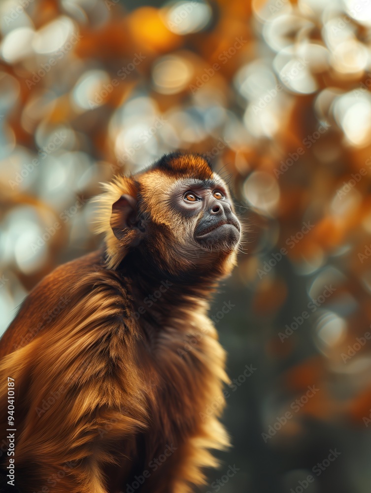 Fototapeta premium Capuchin Monkey, Wild Primate in the Rainforest