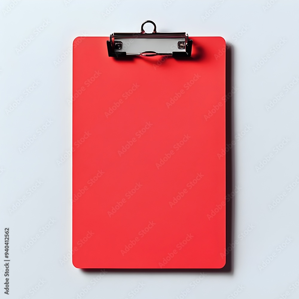 Closeup of a red clipboard on a simple light background providing a clean and professional look with ample copy space The clipboard represents organization productivity Closeup of a red clipboard on a simple light background providing a clean and professional look with ample copy space The clipboard represents organization productivity