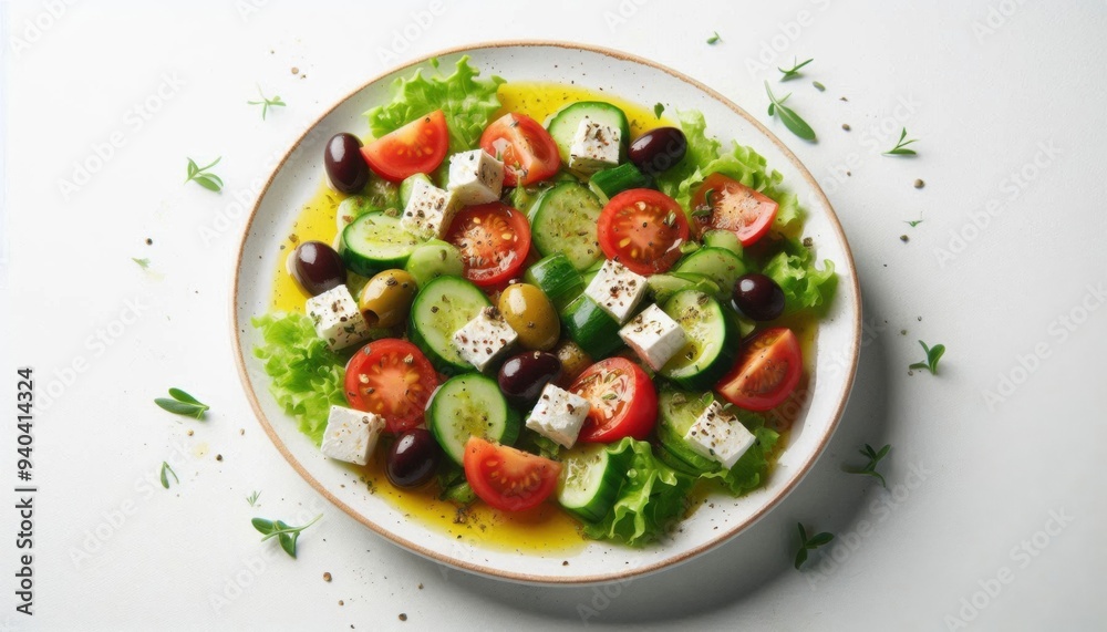 Chef’s salad on white background