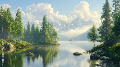Serene landscapes in natural beauty