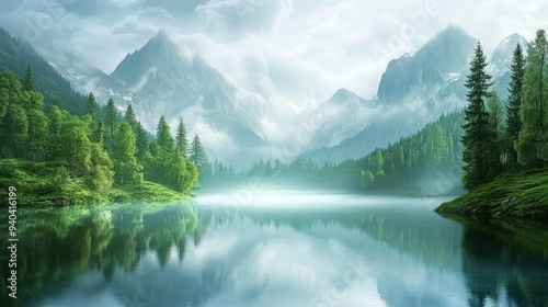 Serene landscapes in natural beauty