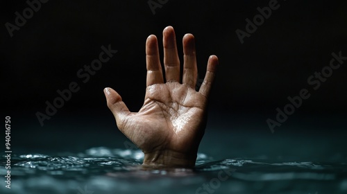 Hand Reaching Out of Water