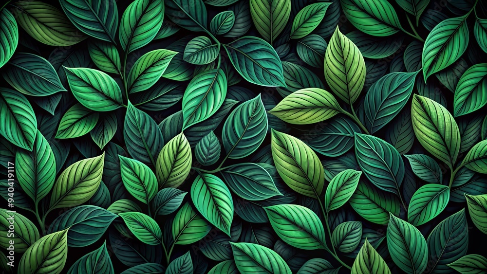 Black and green leaves background perfect for wallpaper or design projects, leaves, black, green, foliage, nature Black and green leaves background perfect for wallpaper or design projects, leaves, black, green, foliage, nature
