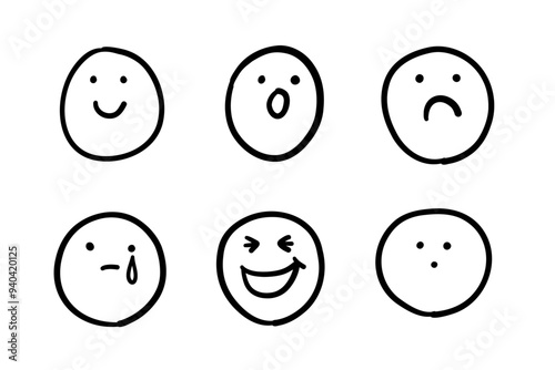 いろいろな表情の顔文字セット