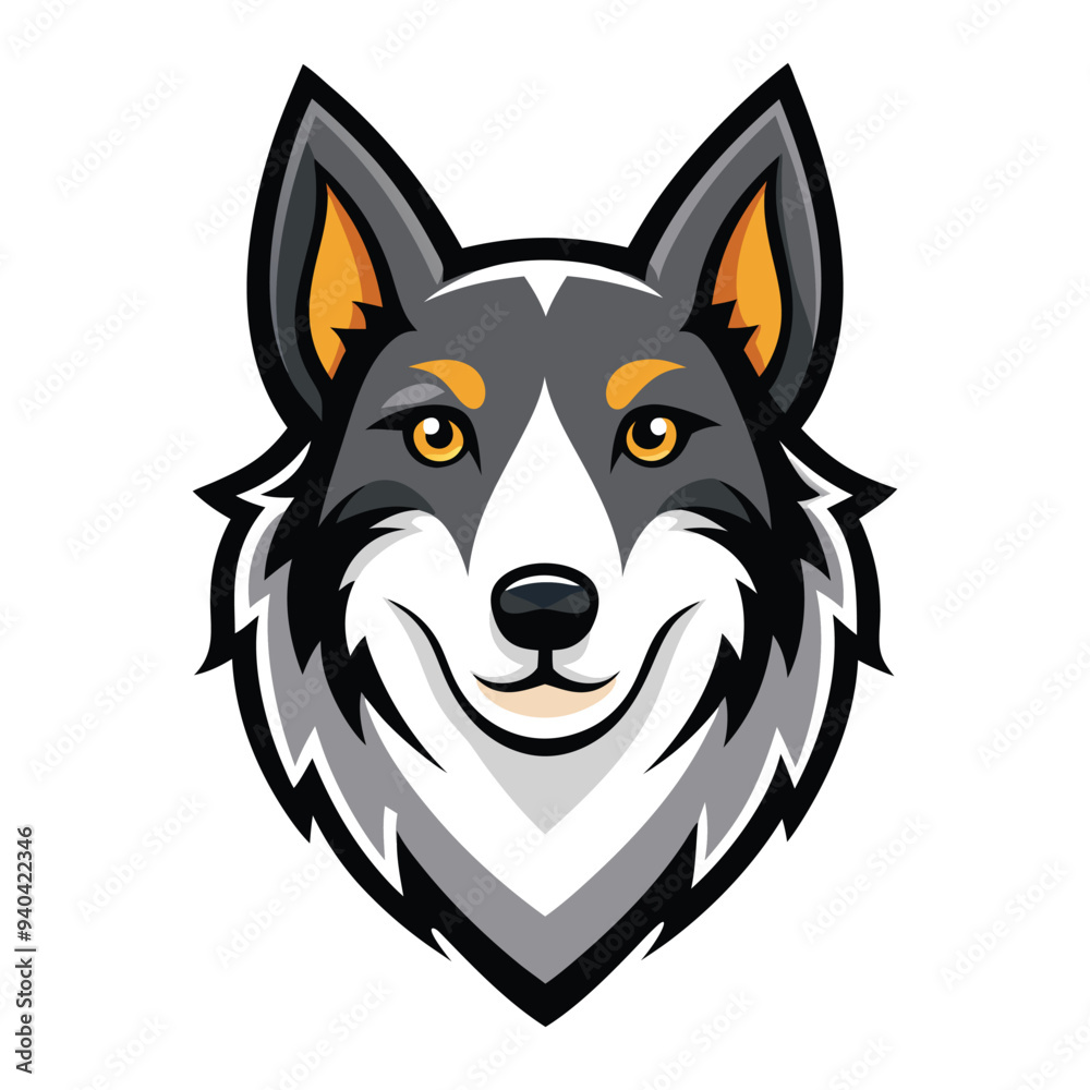 Naklejka premium vector dog head logo