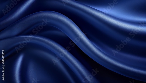 Wallpaper Mural Navy Blue Silk Satin: Elegant Drapery with Shimmering Glow Torontodigital.ca